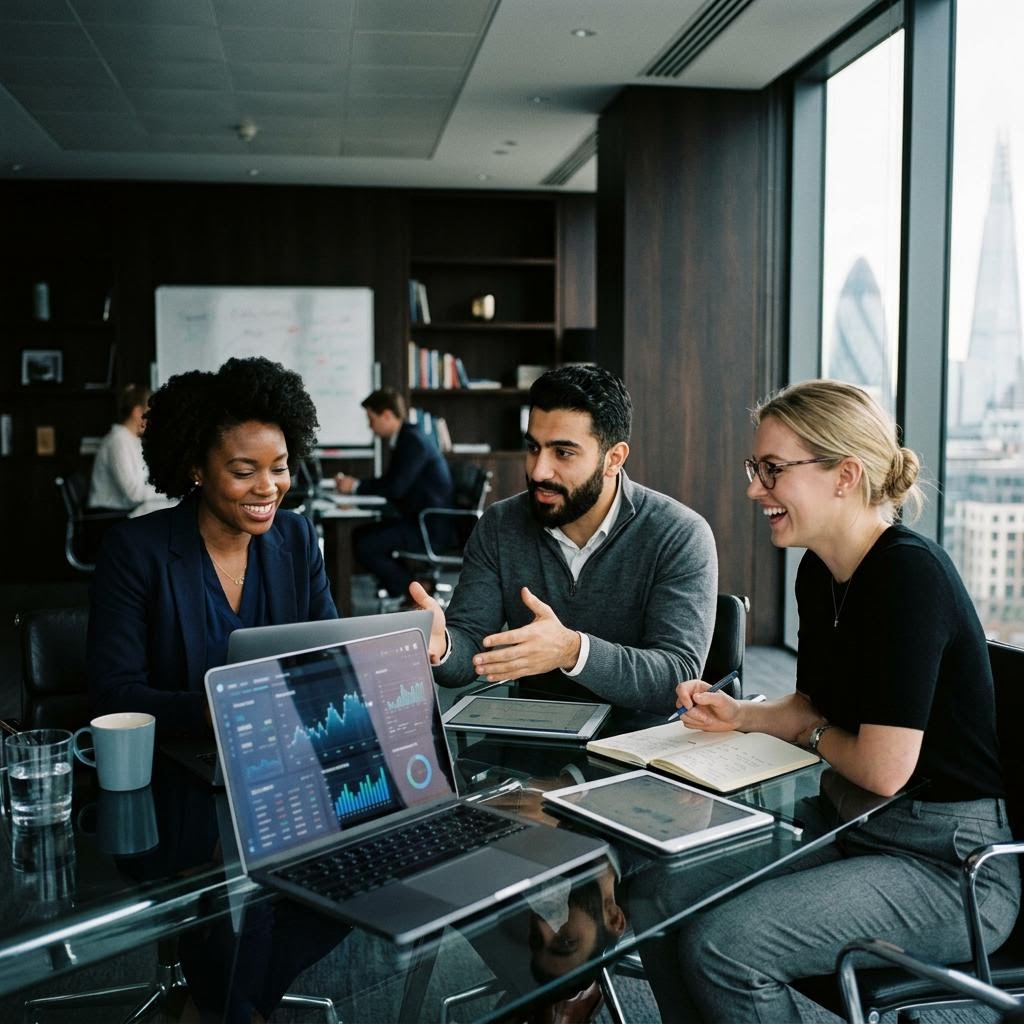 Das Blokemra Technologieteam bei der Systemüberwachung